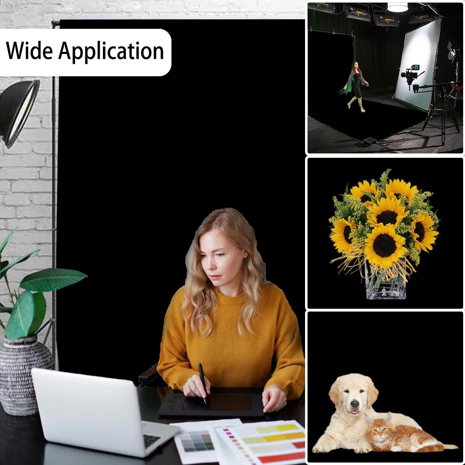 Black Photo Backdrop for Photoshoot, Photography 8×10 FT,