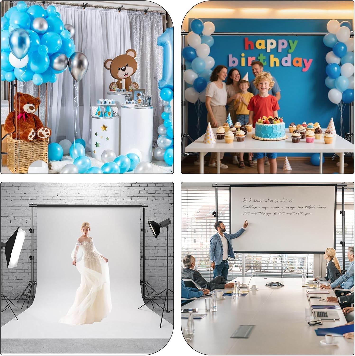Versatile 6.5×10 FT Backdrop Stand System – Ideal for Photography and Weddings