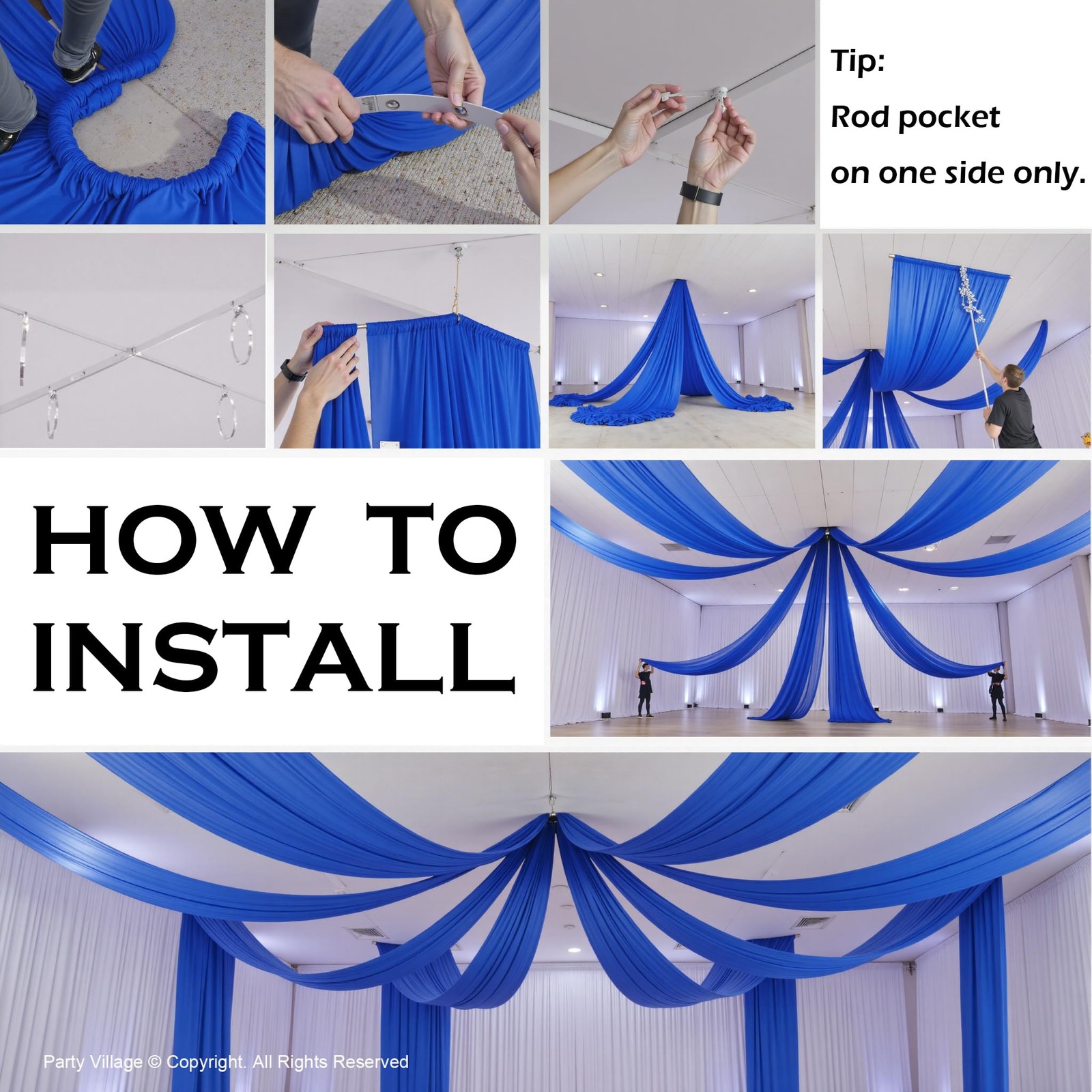 10 Panels 5ft(W) x 20ft(H) Royal Blue 60″W x 240″L (Pack of 10),