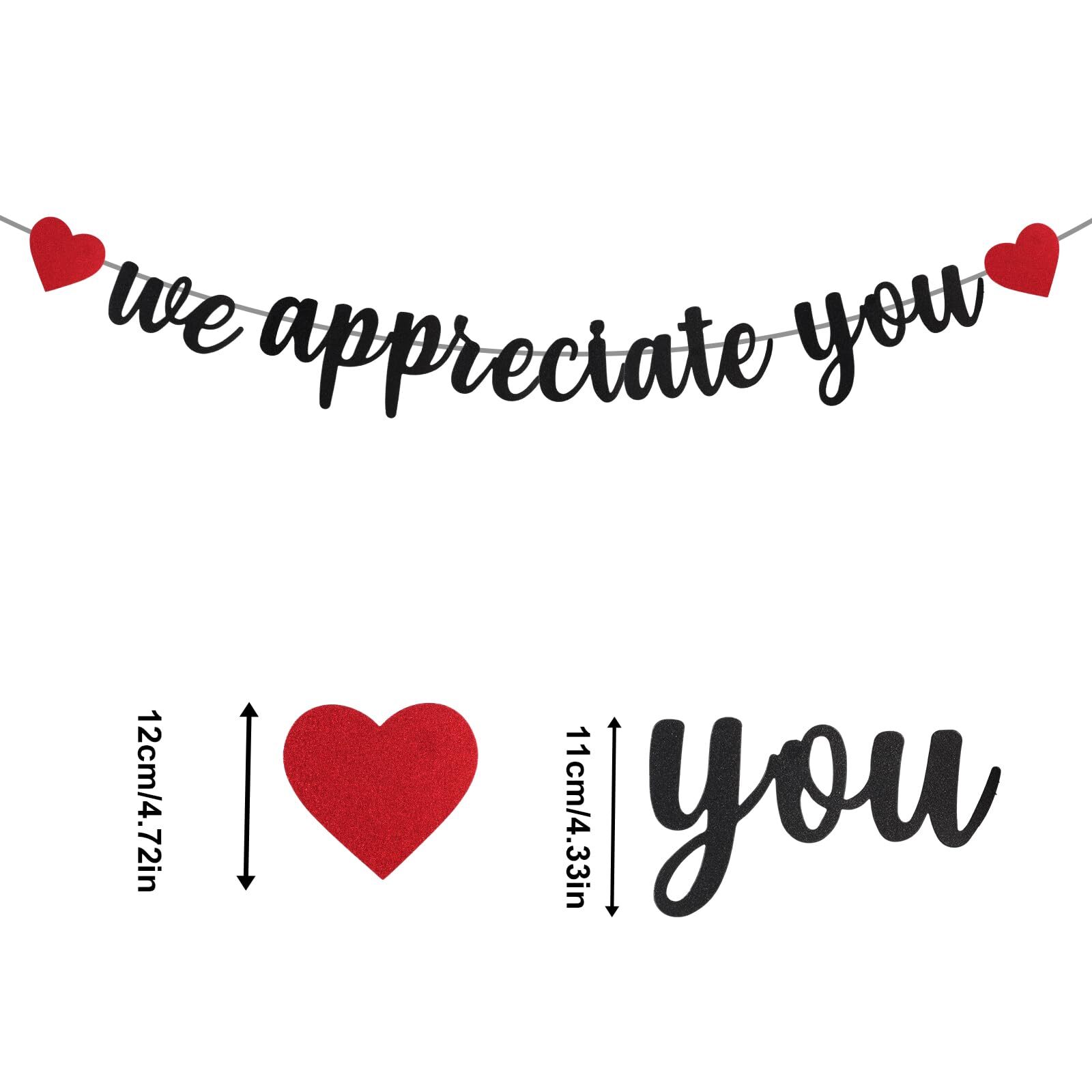 We Appreciate You Banner Glitter Appreciation Backdrop for Doctor Nurse Teacher