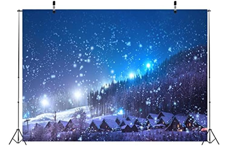 Blue Night Sky Fabric Backdrop for Winter – 5x3ft – Winter-003