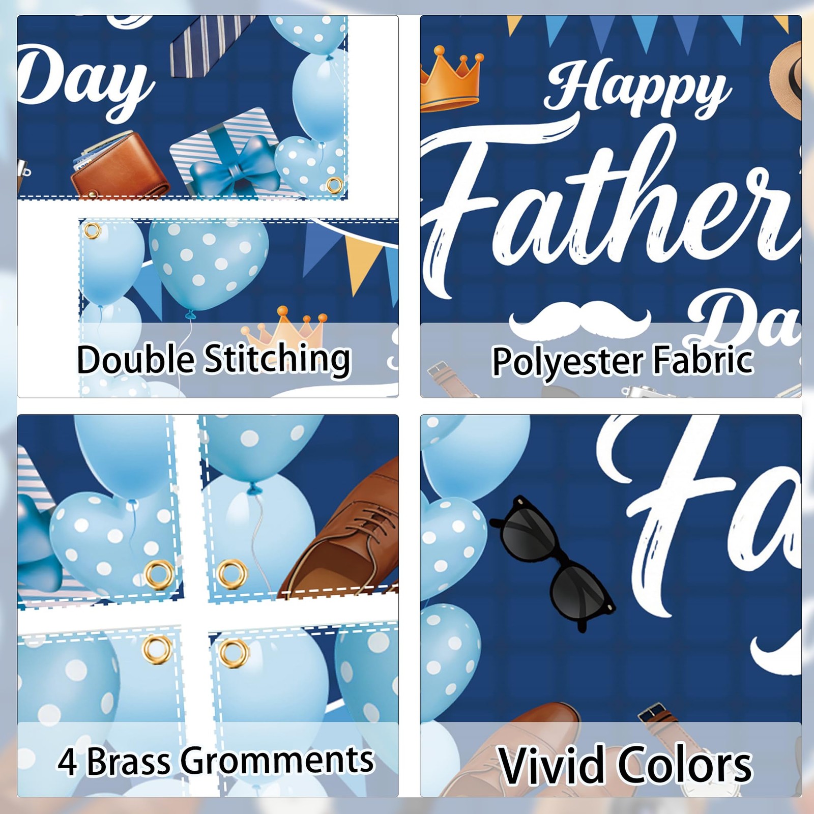 55PCS Fathers Day Paryt Kit – 6x4FT Happy Fathers Day Banner with 50 Balloons…