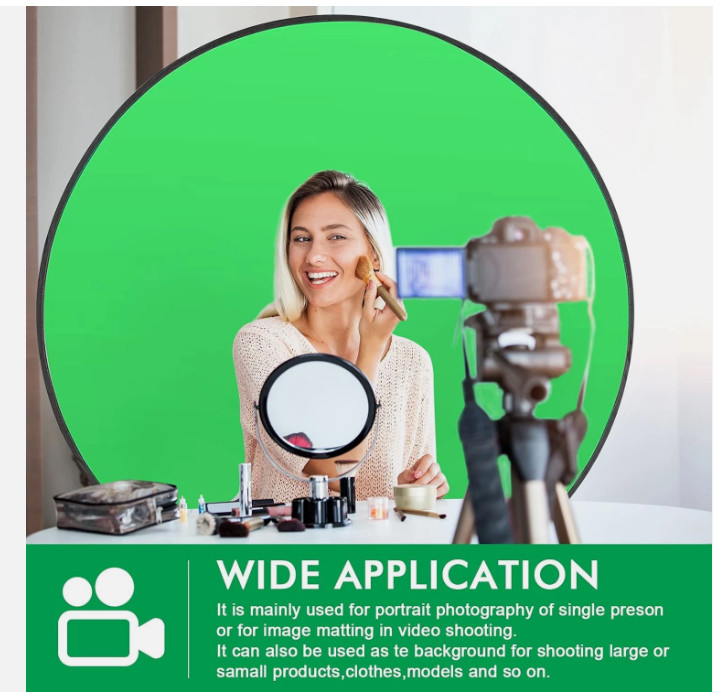 Portable 57″ Green Screen Chair with Double-Sided Backdrop for Streaming & Photo