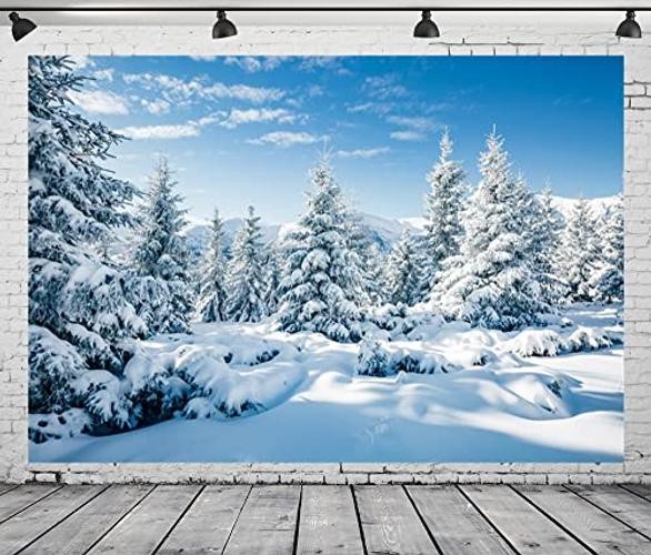 5x3ft Fabric Winter Snow Forest Backdrop Majestic White Xmas 5x3FT Winter-002