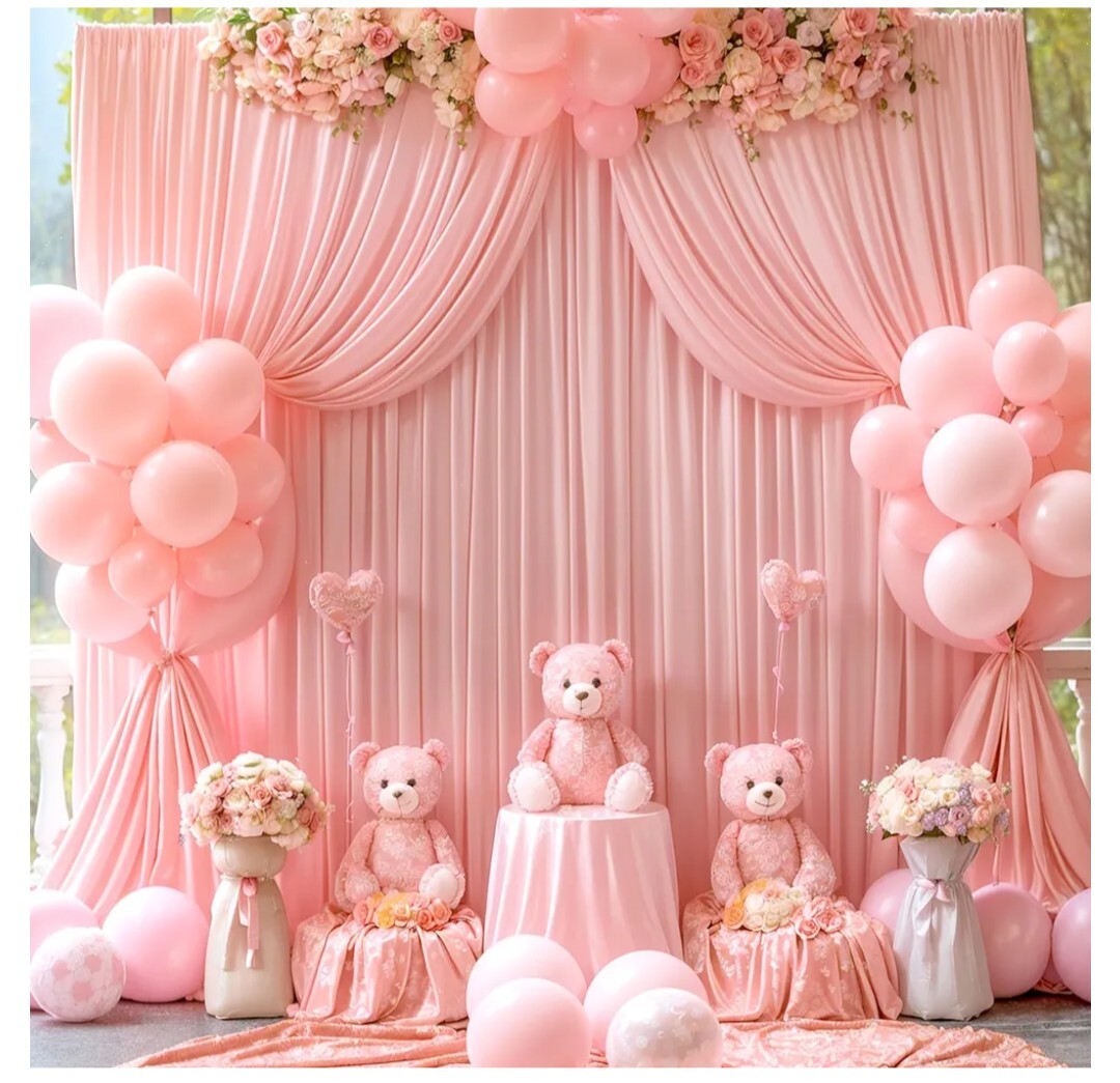 20ft x 15ft Blush Pink Wrinkle Free Backdrop Curtains Wedding Party Backdrop B22