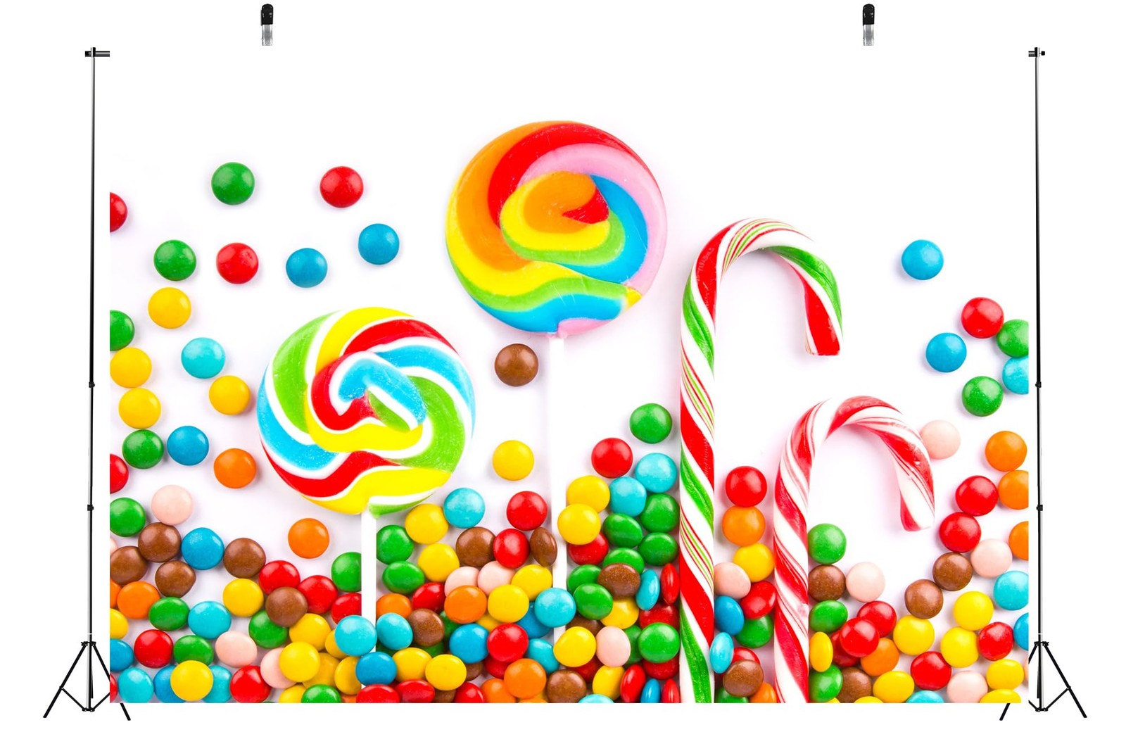 BELECO 7x5ft Fabric Sweets Backdrop – Colorful Candies, 7x5FT, N5-a20128