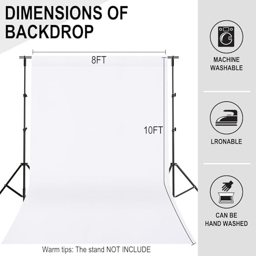 8FTX10FT Backdrop Background for Photography Photo Booth 8ftx10ft White