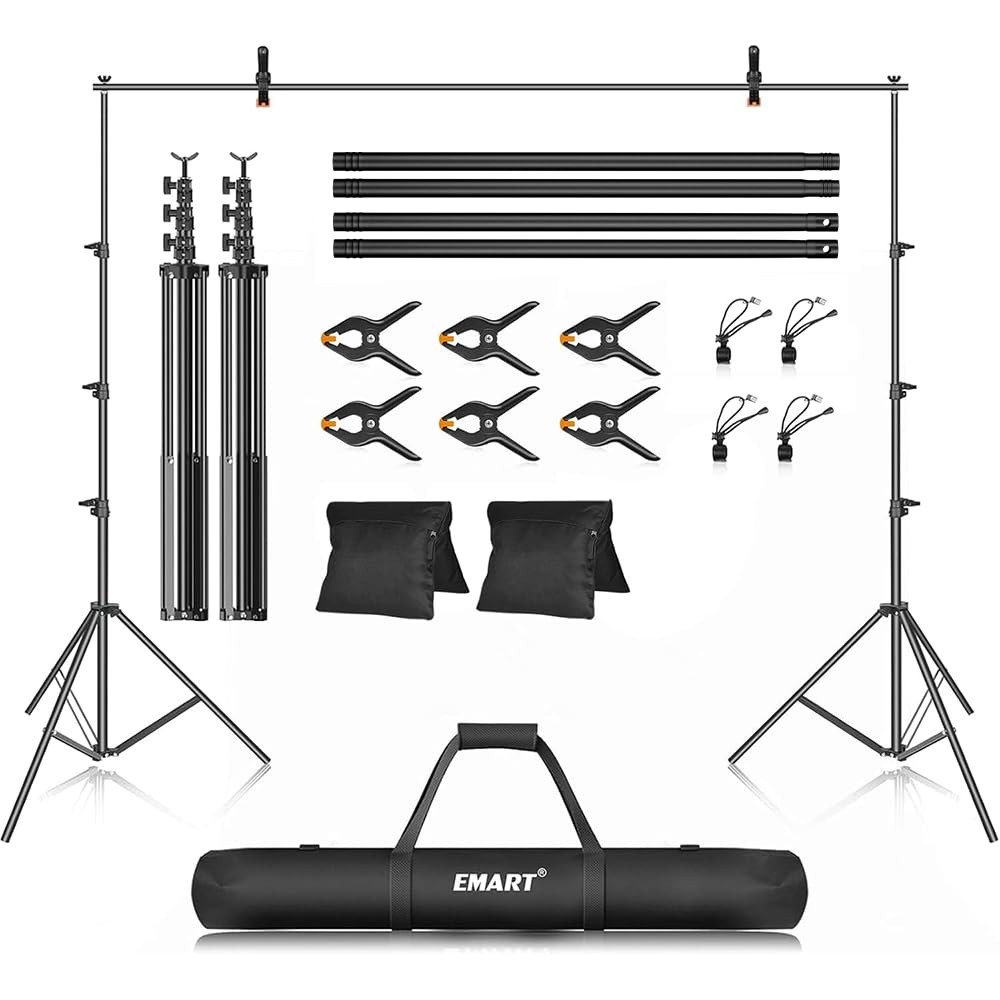 Photo Backdrop Stand kit, 10 x 12 ft Back Drop Adjustable Frame for Photograp…