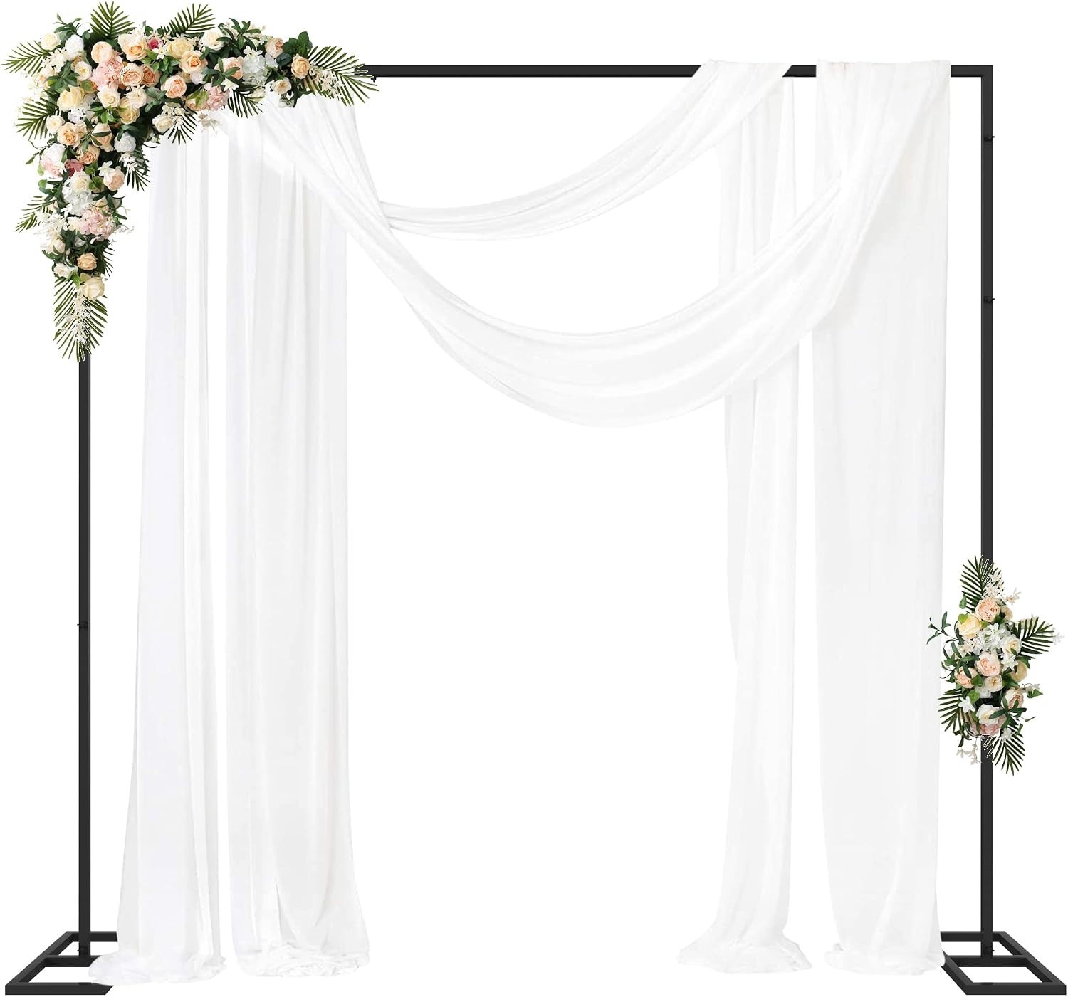 Fomcet 8FT x 8FT Backdrop Stand Heavy Duty with Base, Frame For Wedding Birthday