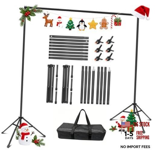 Backdrop Stand 10x7ft(WxH)- 7 Widths Photo Studio Adjustable Background Stand