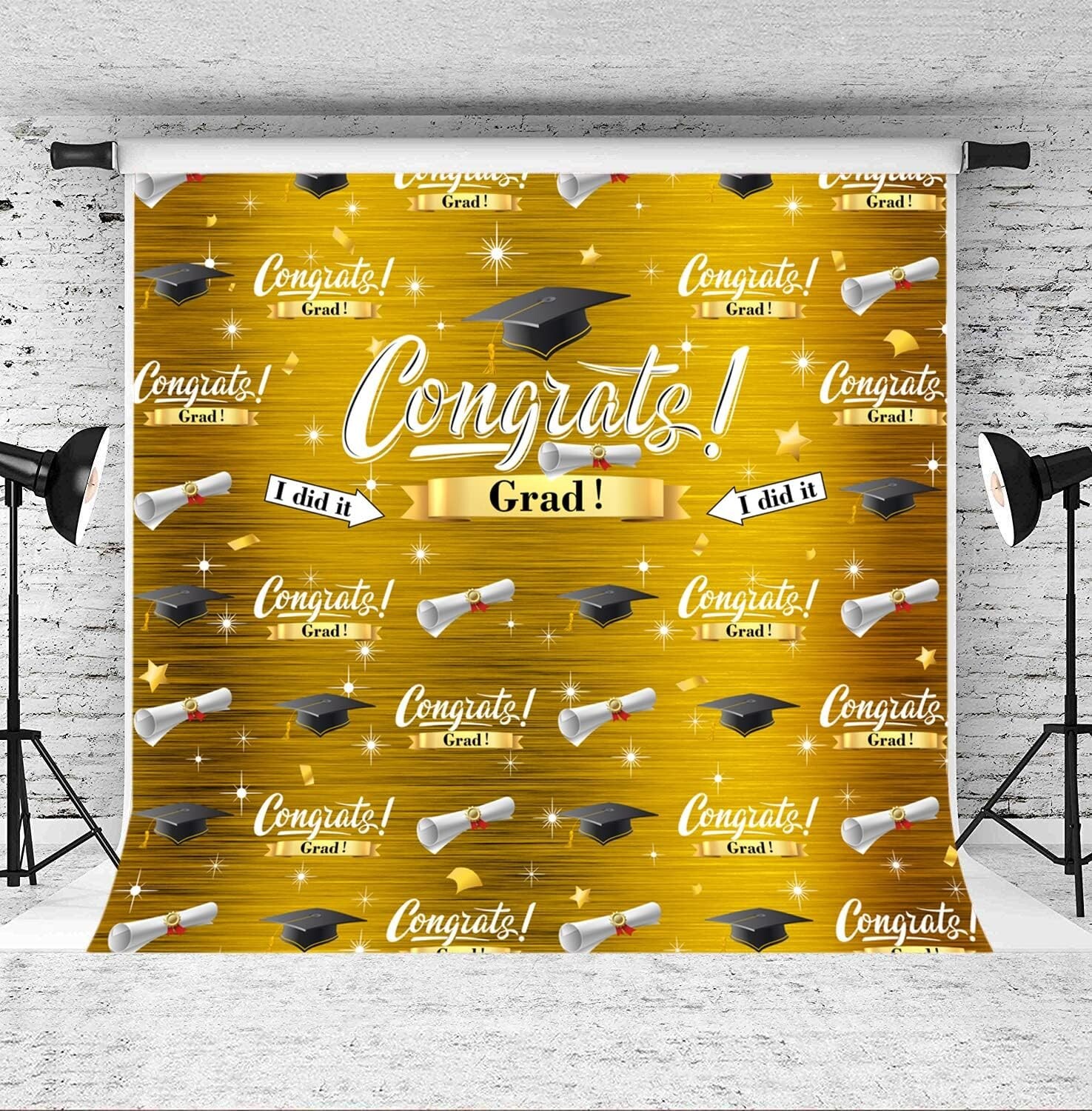 2023 Lofaris Graduation Backdrop Class of Shinning Star Congratulation 8x8ft
