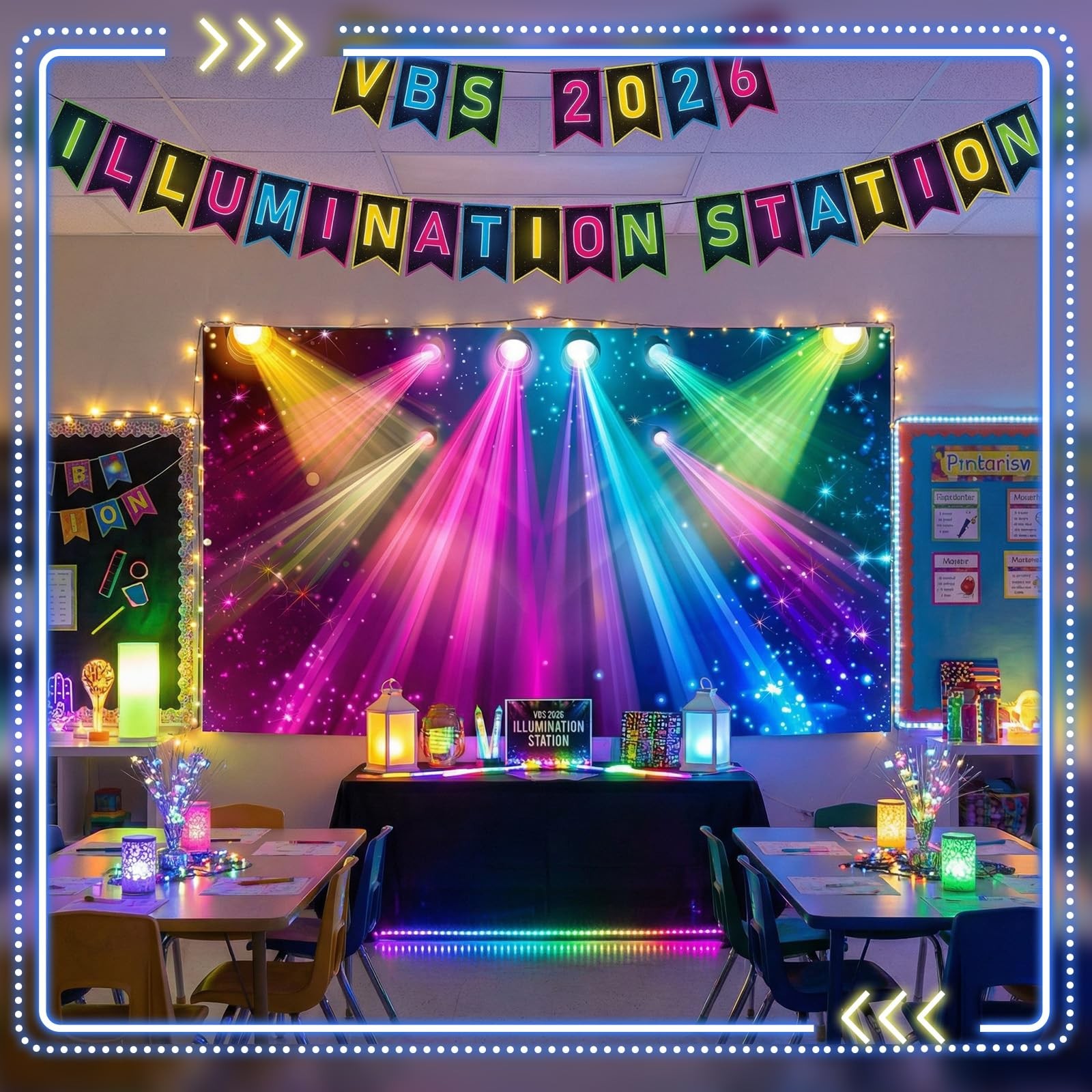 VBS 2026 Backdrop, 10×5.6 ft Supersized Church Illumination Theme Background …