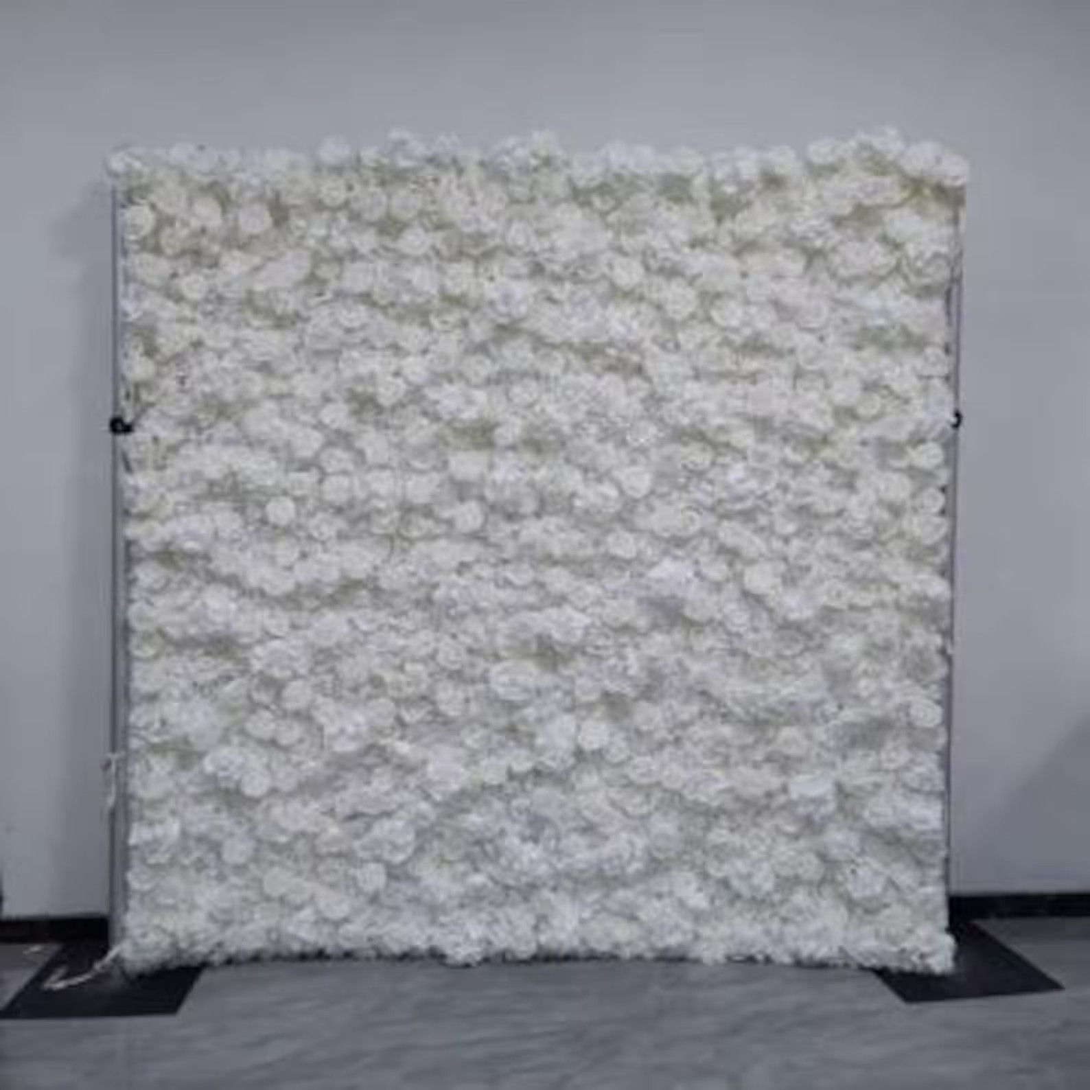 Floral White Backdrop Big Realistic Rose Flowers Decor Photoshoot Events 7×7 Ft