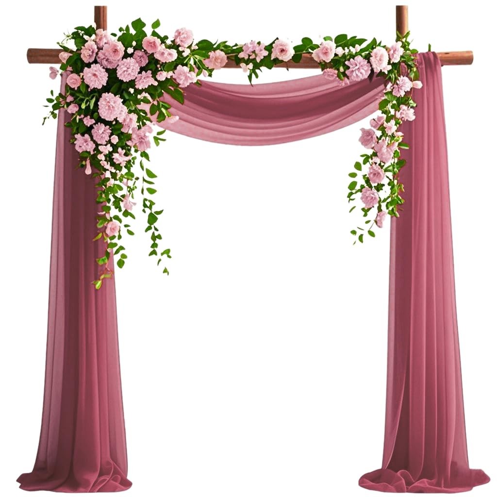 Magenta Chiffon Fabric 6.7 Yards 29 Inch x 20FT Sheer Curtains Backdrop