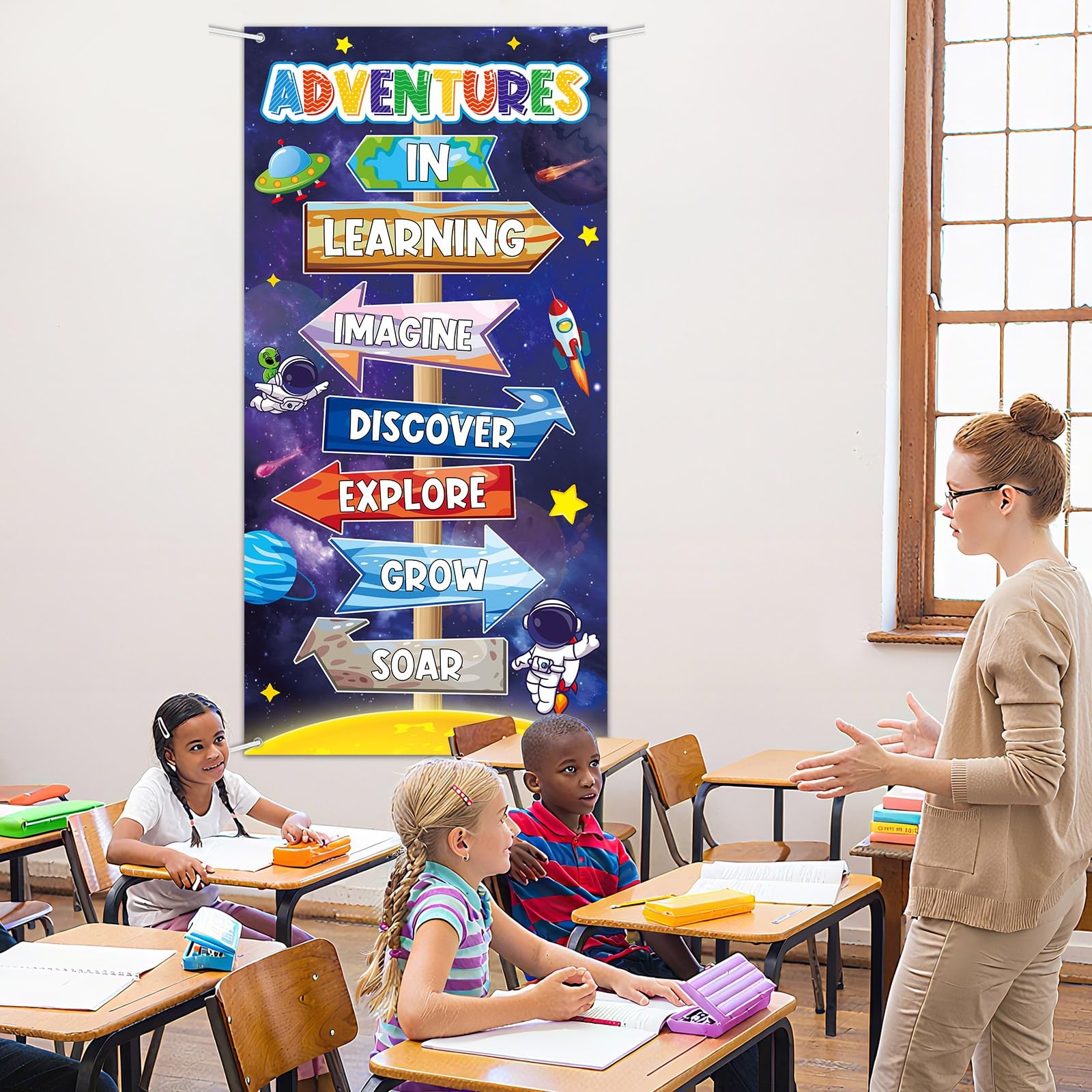 Back To Classroom Door Cover Decorations Adventures In Reading Door Banner Ou…
