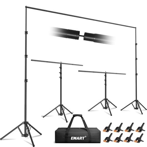 3-in-1 Backdrop Stand Kit 10×8.5 ft for Photography Studio, T 10×8.5ft Black