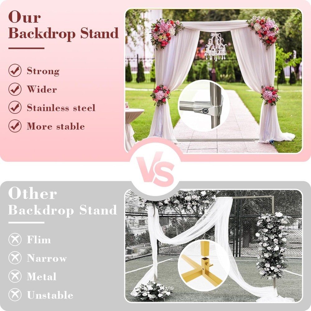 7FT Metal Arch Backdrop Stand, 6FT Wide Wedding Arch Frame for Decorations