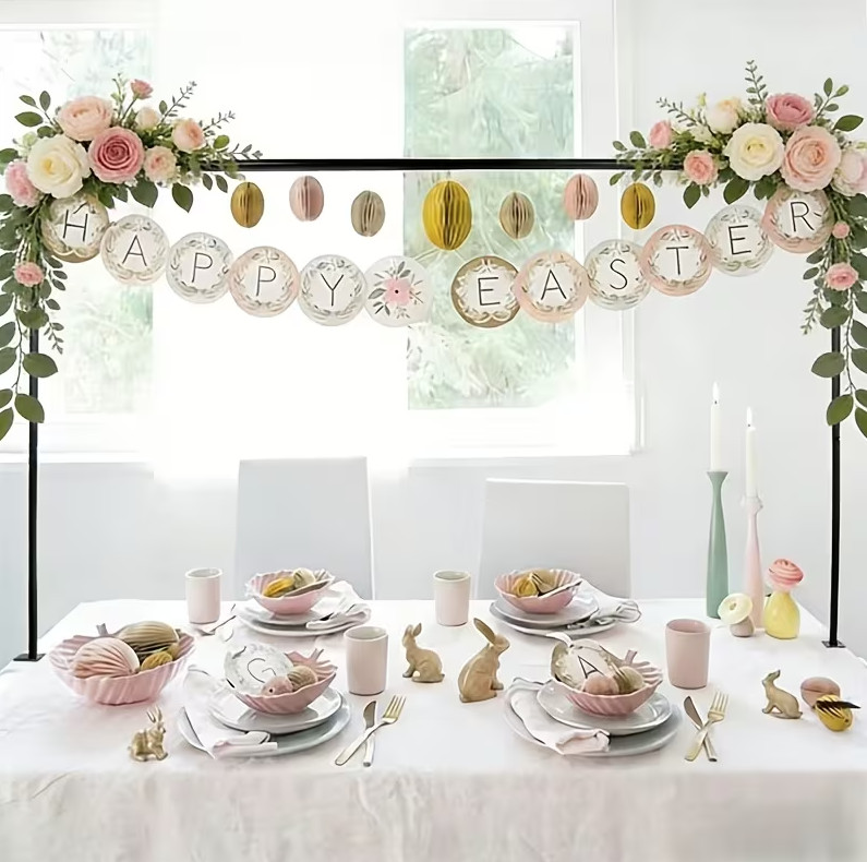 Adjustable Table Arch Stand with Clamps, Metal Backdrop Frame for Wedding & Part