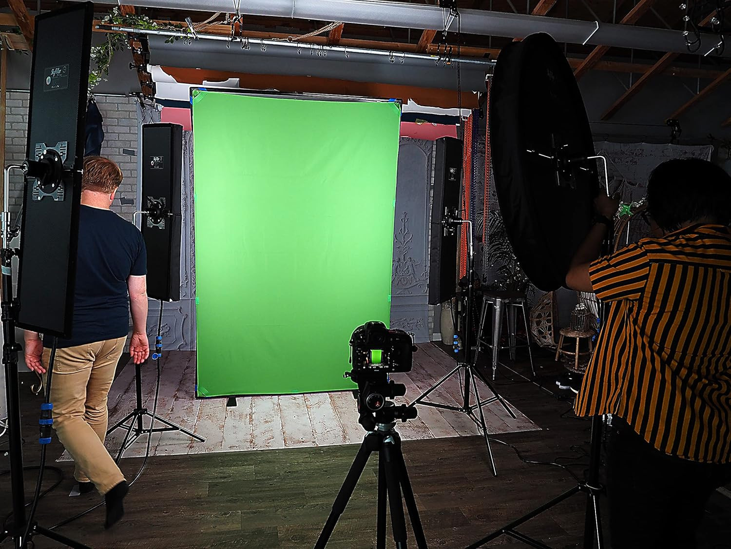 Portable 7.4×7.4ft Background Kit with Carry Bag – Blue/Green