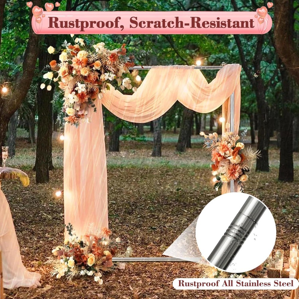 7FT Metal Arch Backdrop Stand, 6FT Wide Wedding Arch Frame for Decorations