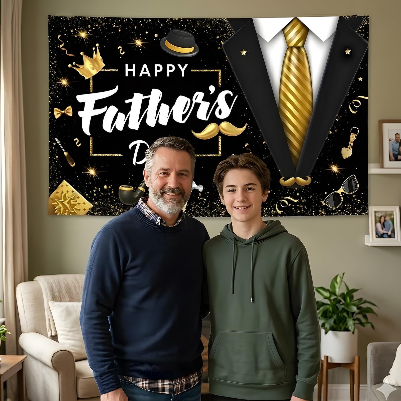 Happy Father’s Day Backdrop Decorations Indoor Outdoor Banner for Photography