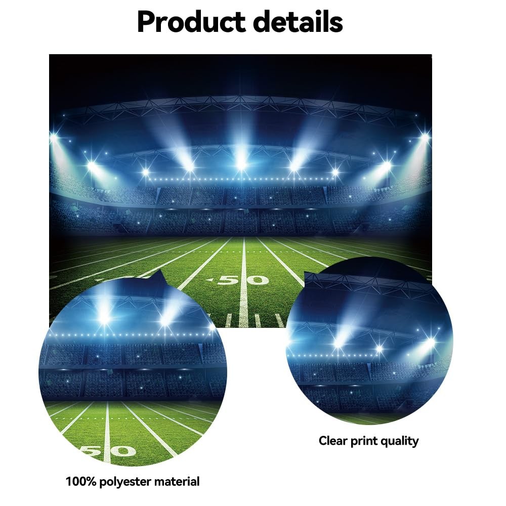 Football Stadium Photography Backdrop Bowl Night Spotlight Props 8×6 Ft