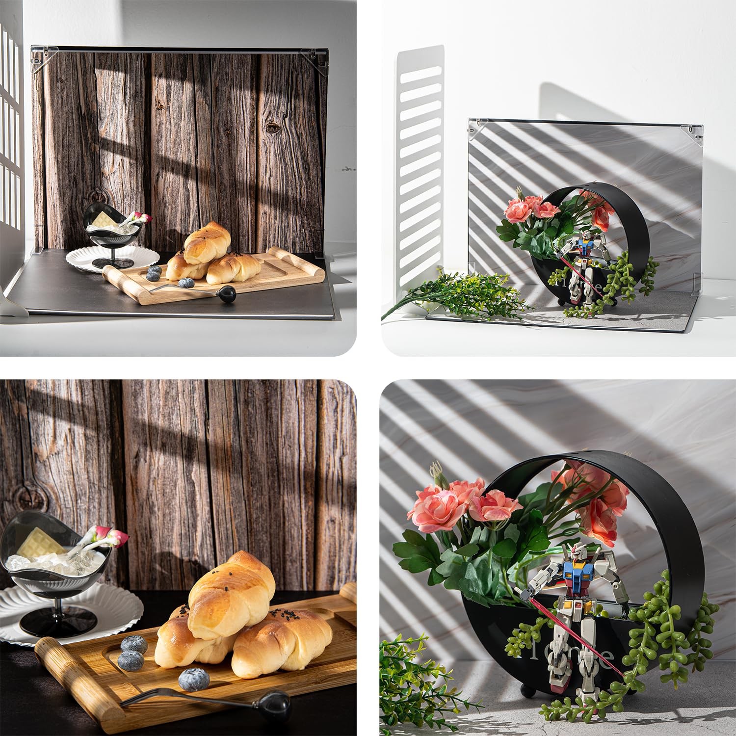 10 PCS Small Product Photography Backdrops Kit Food Shadow Props 16.5×11.7in