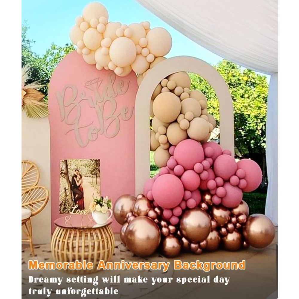 6.6FT Metal Wedding Arch Stand with Base, Backdrop Frame, Black
