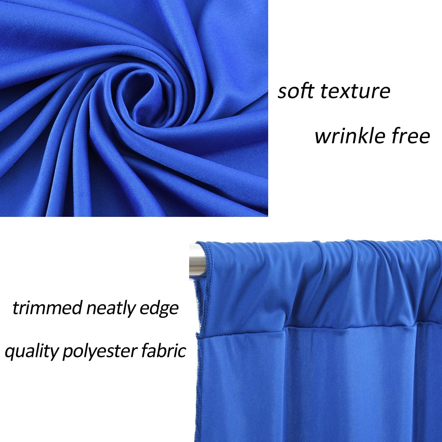 10 feet Wide x 12 feet Long Polyester Backdrop Drapes Curtains Panels with Ro…