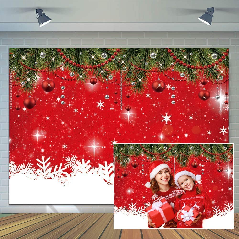 7x5ft Snowflake Christmas Backdrop for Winter New Year Eve Photography Family…