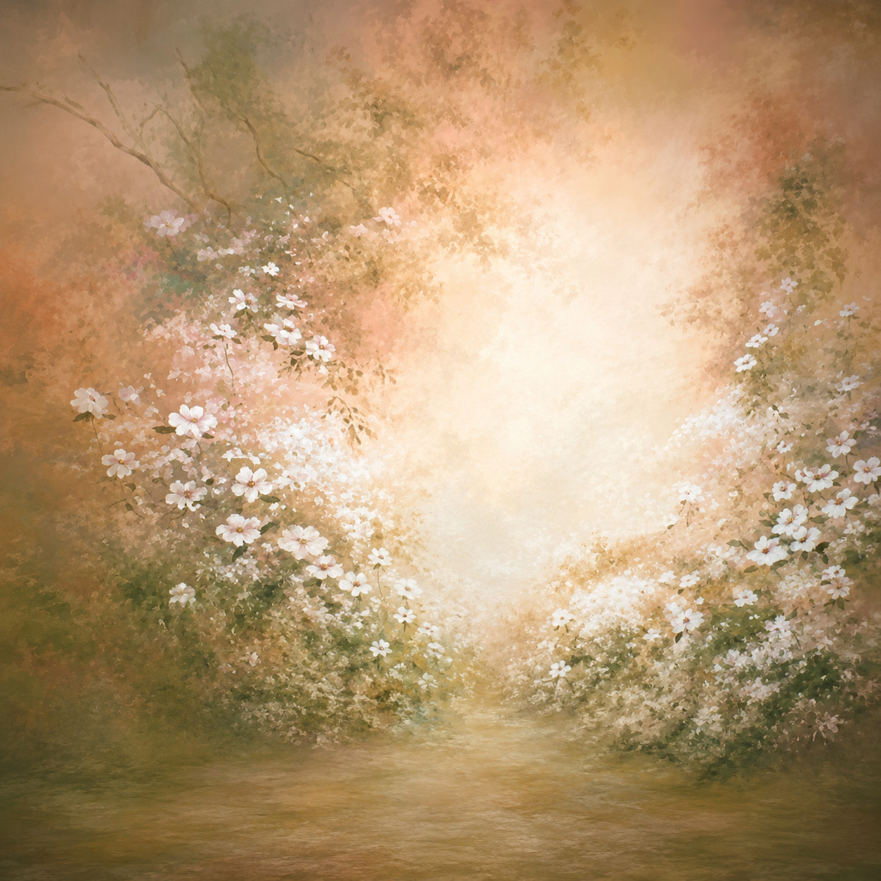 10*20 Ft Musl Airbrush Paint soft floral Garden Background 42-555