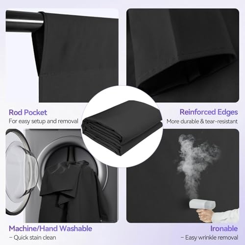 7 x 10 ft Adjustable Photo 7*10ft Backdrop Stand Black(6*9ft Backdrop)