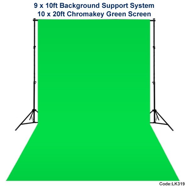 10 x 20 Chromakey Green Screen Backdrop Background Stand for Studio Light Kit