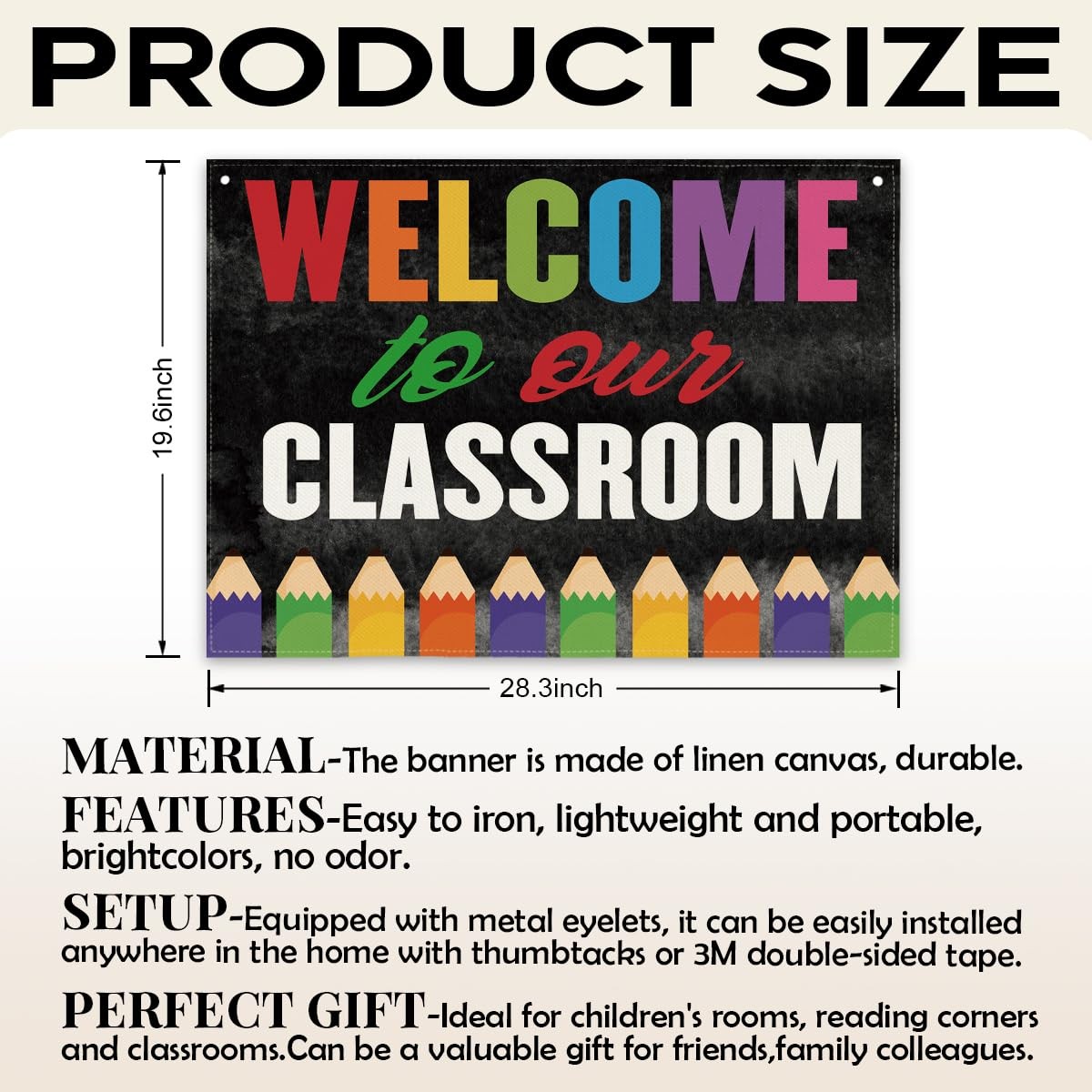 Welcome Decoration for Classroom, Welcome to Our Classroom Banner, Canvas Ban…