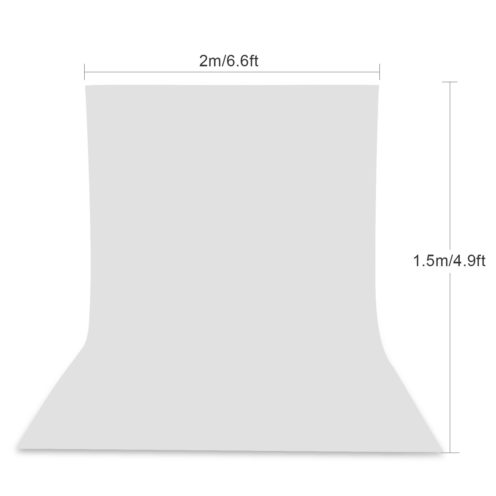 Plain Photography Backdrop Non-woven White 2×1.5m