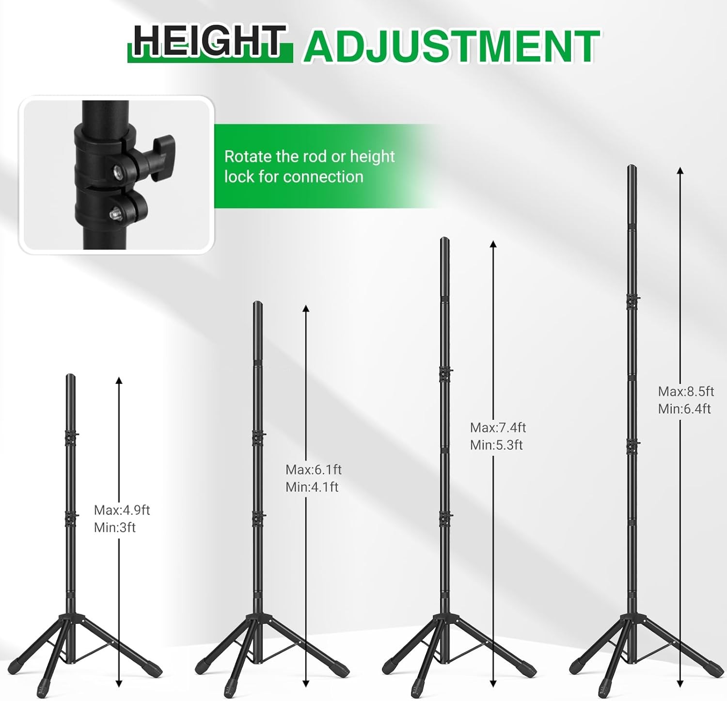 Green Screen Backdrop Stand 10 x 8.5 inch Greenscreen Background for Photography