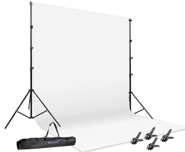 Photo Video Studio 12 x10ft 100% Muslin White Backdrop with 10 x 8.5ft Stand