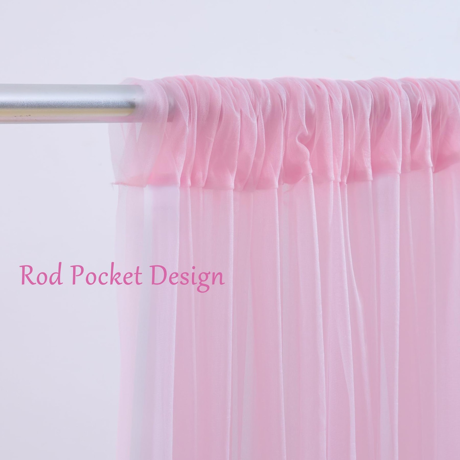 108 Ft Pink Tulle Curtain Backdrop String Light Sheer Photo Baby Shower