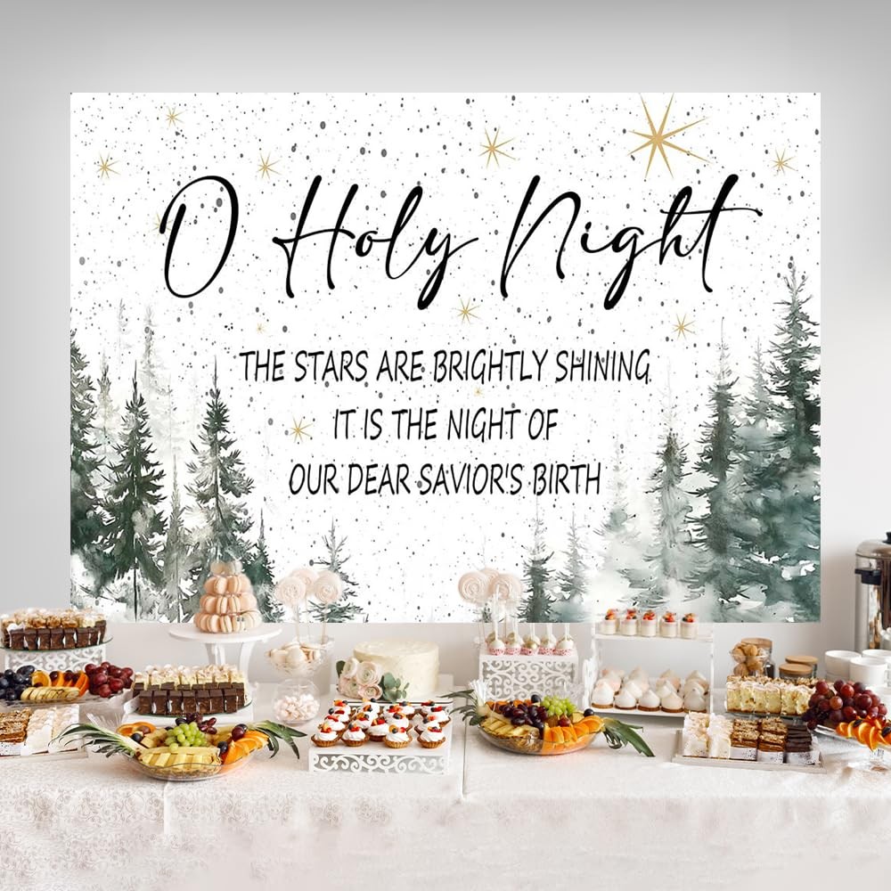 O Holy Night Christmas Backdrop – 7x5ft Religious Holiday Party Decoration Ch…