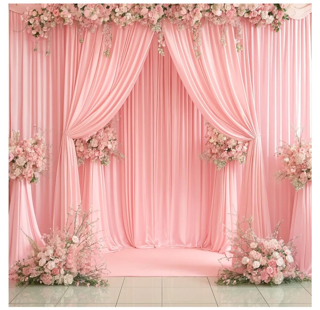 20ft x 15ft Blush Pink Wrinkle Free Backdrop Curtains Wedding Party Backdrop B22
