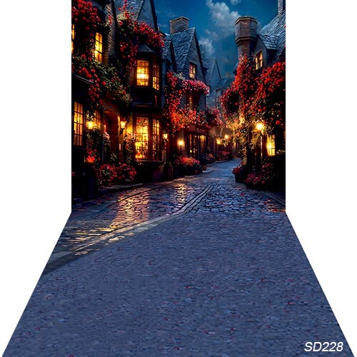 10’x20’CP Romantic Streetscape Scene Microfiber Fabric background backdrop SD228