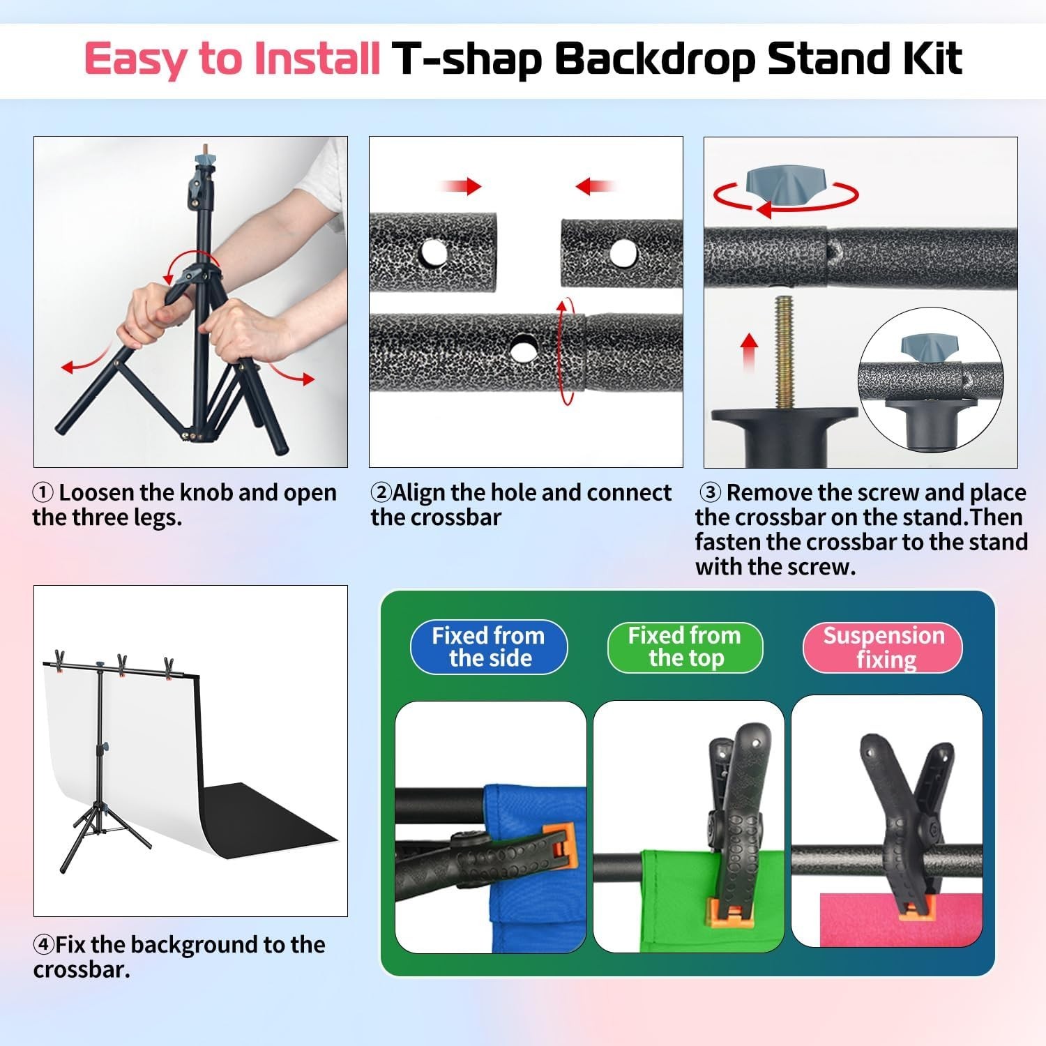 Portable Photography Backdrop Stand Kit for Small Products & Jewelry