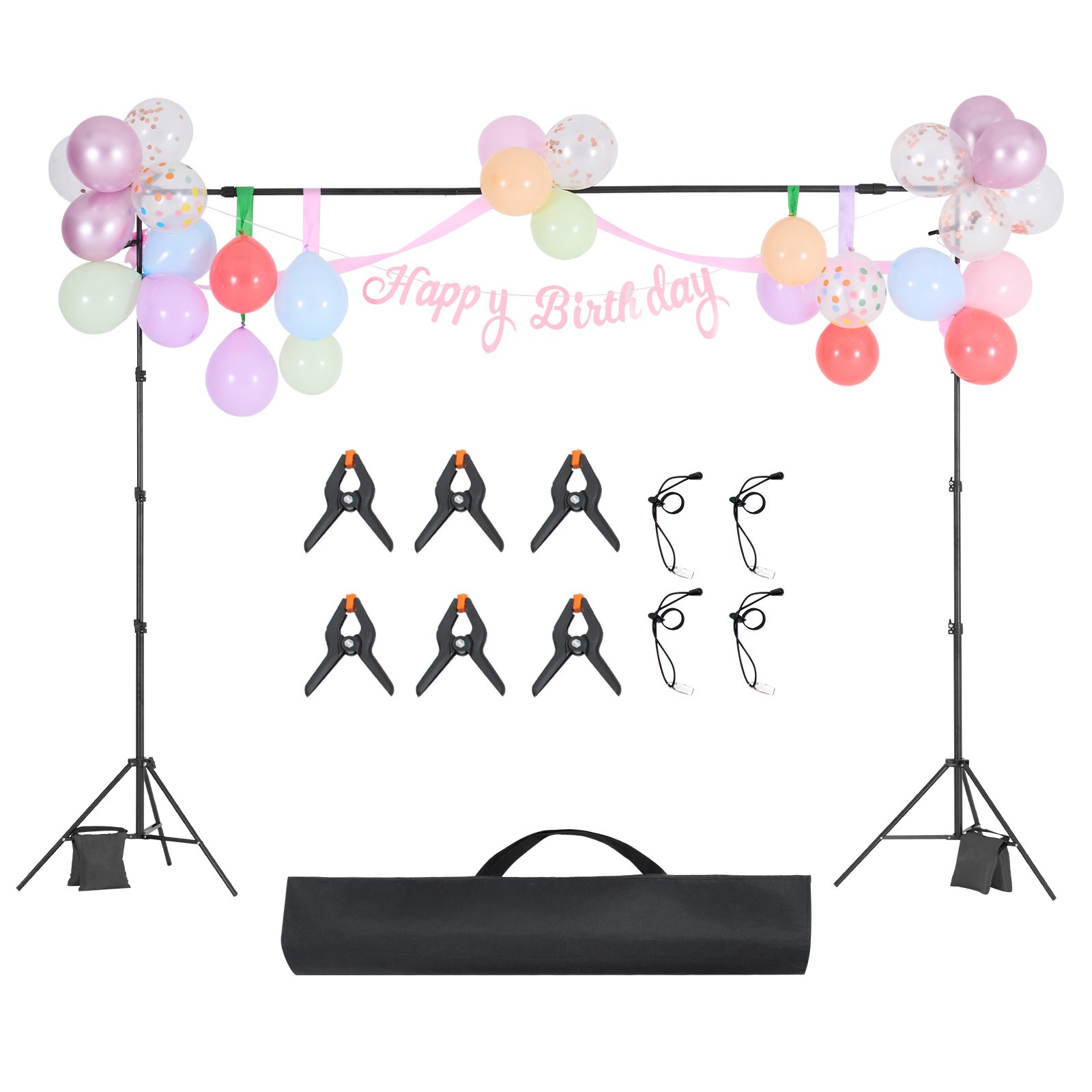 Backdrop Stand Background Stand Kit with 2 Tripod for Party & Photo Studio