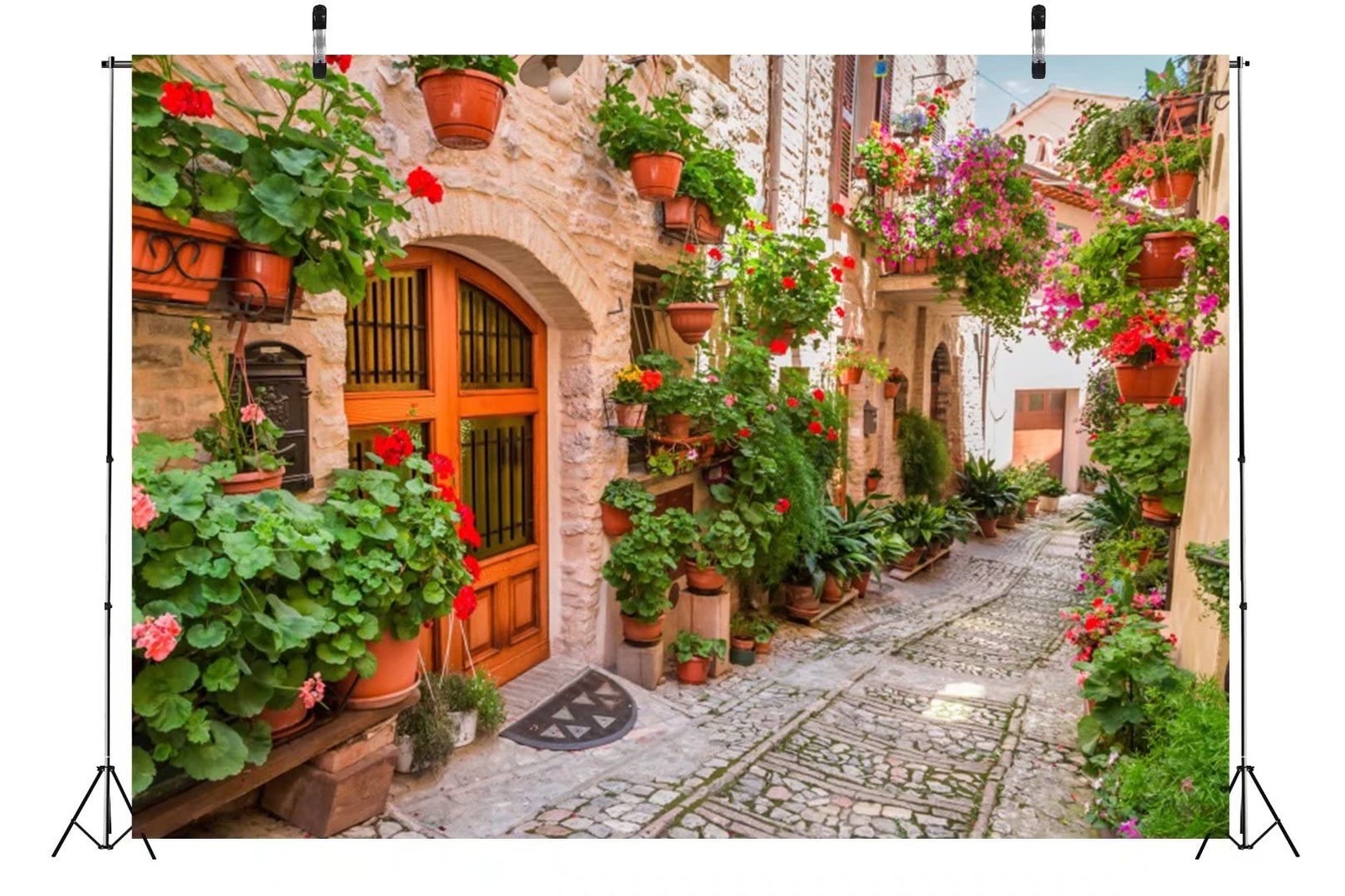 5×3 Ft Fabric Italy Town Street Backdrop Photography Italian Themed Party Prop