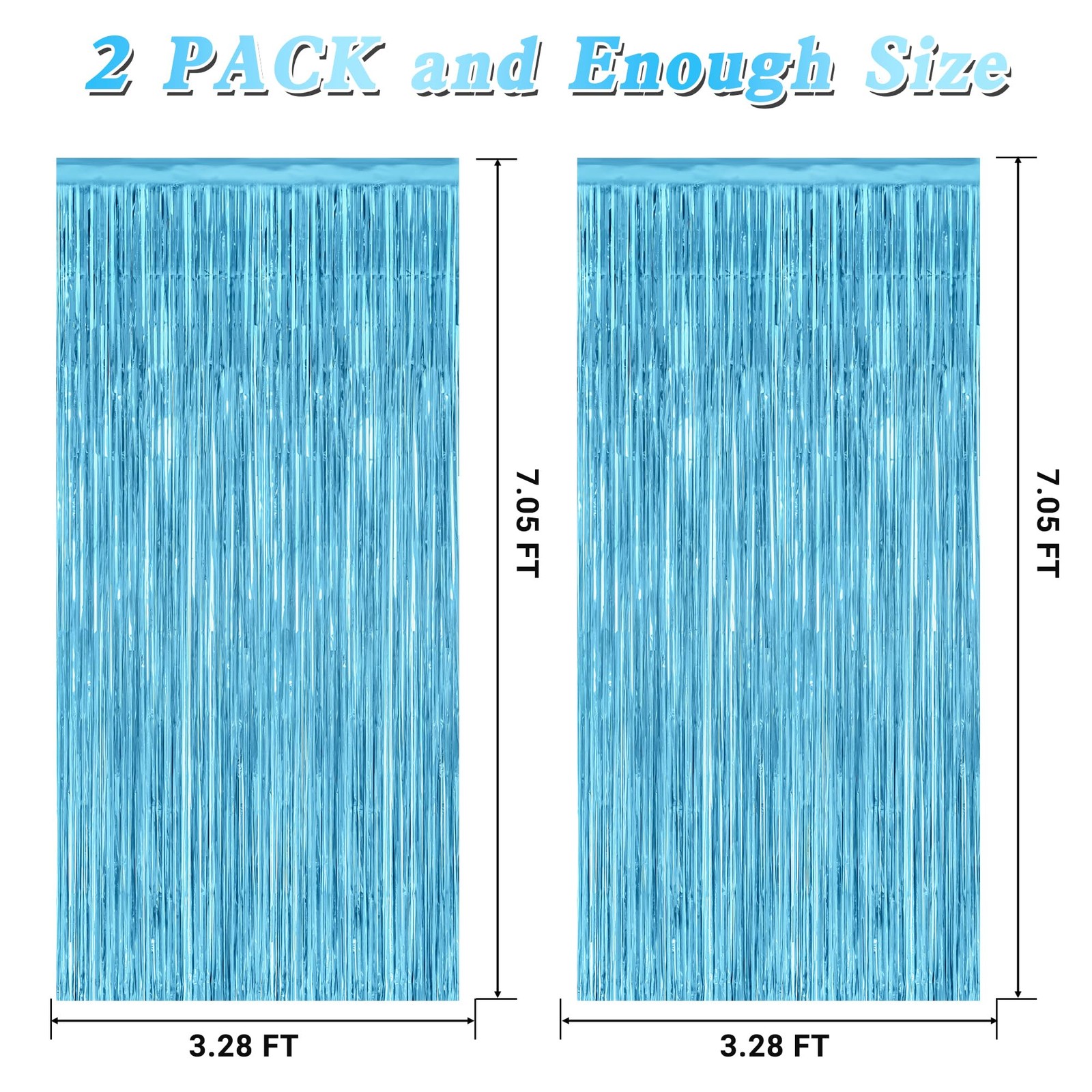 2 Pack Tinsel Backdrop Birthday Party Streamer Fringe Curtains Foil Backdrop