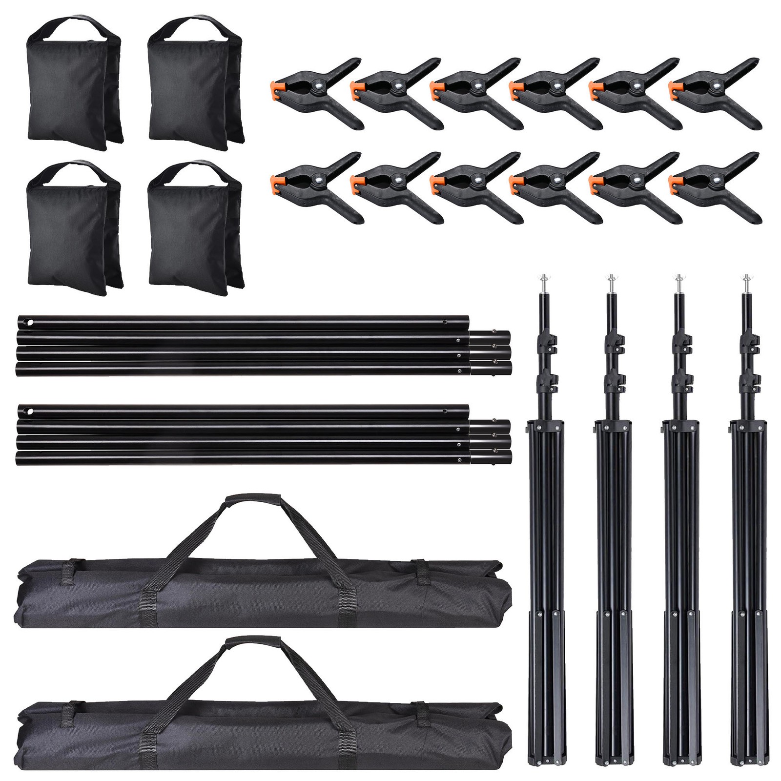 7x10Ft Photography Background Backdrop Support Stand Kit for Live Stream 2 Packs