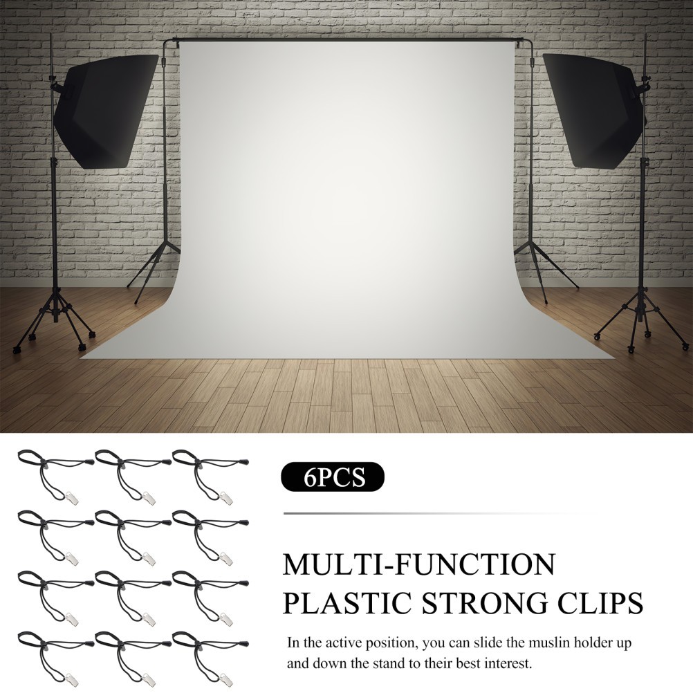 12Pcs Reusable Nylon Background Clips Strong Black Cloth Holder