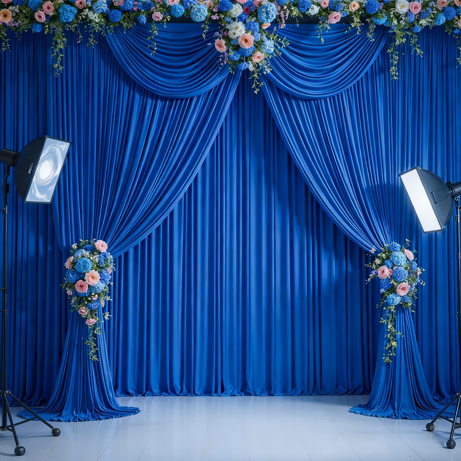 10ftx10ft Royal Blue Backdrop Curtains 2 Panels for Parties Wrinkle Free Blue…