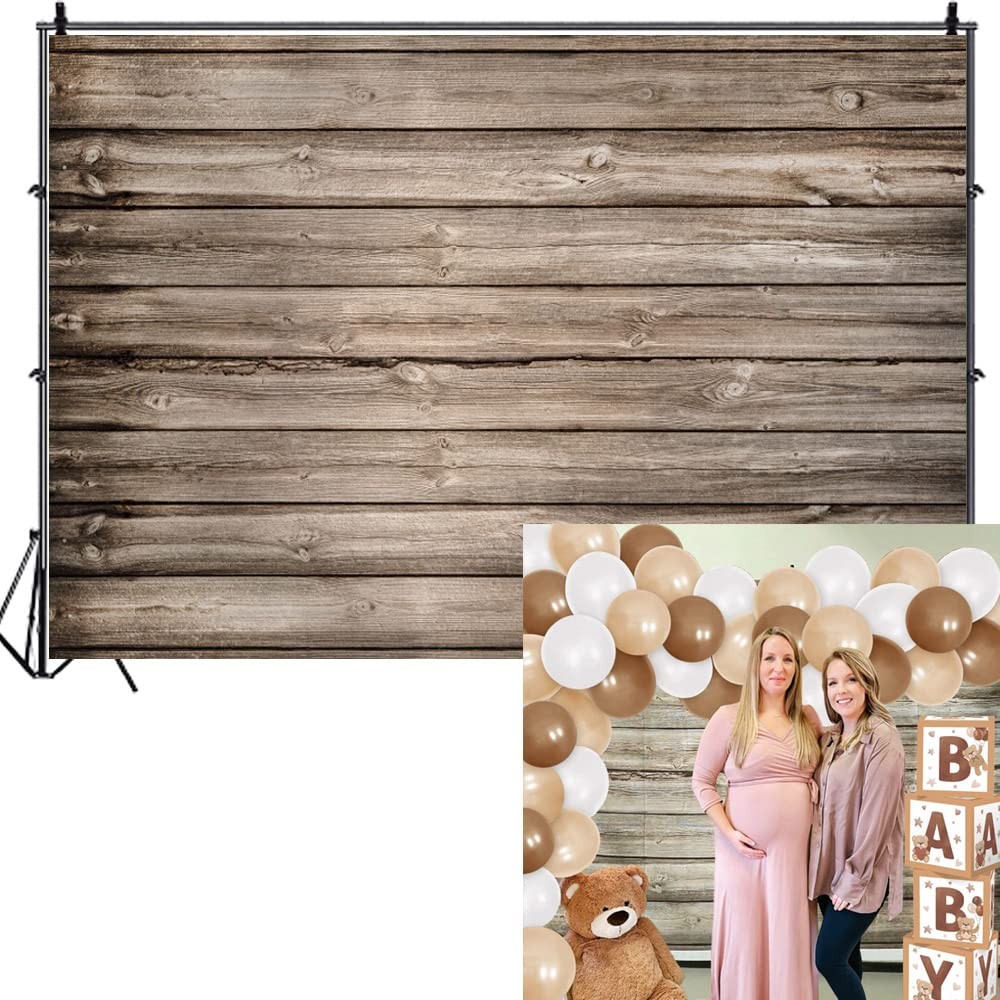 Rustic Wood Backdrop For Party Wooden Birthday Photography Background 10x8ft