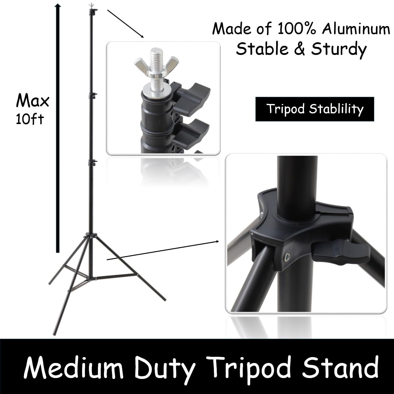 10×20 ft Back Drop Adjustable Stand, Photo Backdrop Stand Kit, Medium Duty